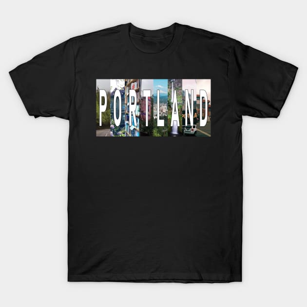 Portland Oregon Collage T-Shirt by stermitkermit